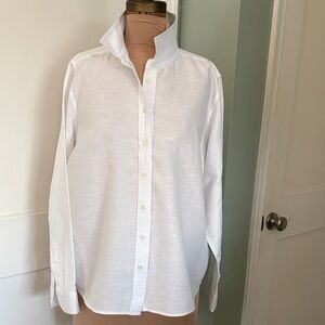 JCrew Classic Women’s Linen White Shirt Large